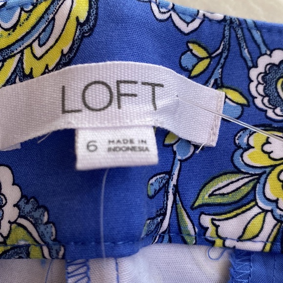 LOFT RIVIERA CHINO SHORTS SIZE 6 🇺🇦BLUE AND YELLOW - Picture 5 of 6